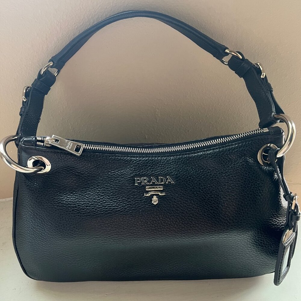 PRADA Vitello Phenix Shoulder Bag Nero Black